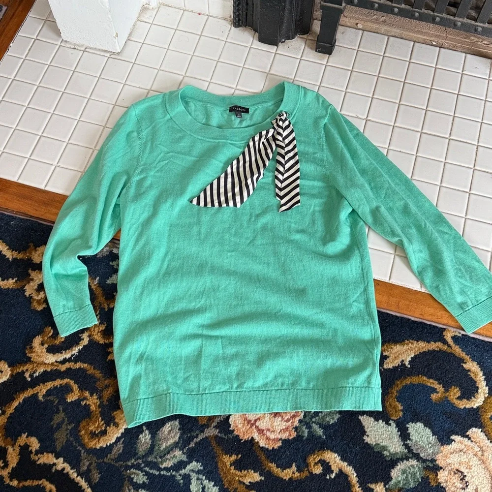 Talbots  Sweater with‎ Silk scarf- worn 3 times. 129 retail